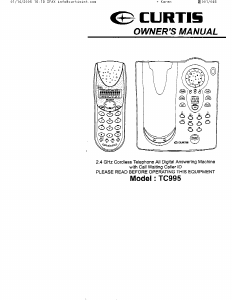 Handleiding Curtis TC995 Draadloze telefoon