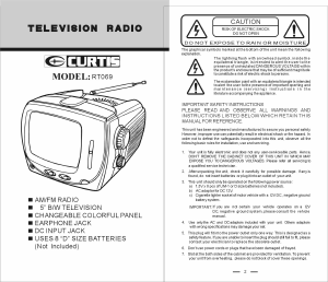 Manual Curtis RT069A Television