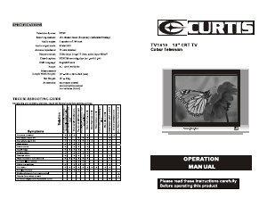 Manual Curtis TV1410 Television