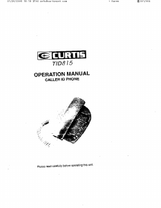 Manual Curtis TID815 Phone