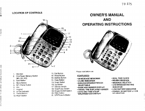 Manual Curtis TID875 Phone