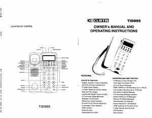Manual Curtis TID889 Phone