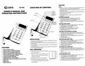 Manual Curtis TID893 Phone