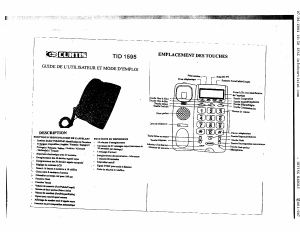 Mode d’emploi Curtis TID1595 Téléphone