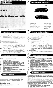 Mode d’emploi Curtis MP257 Lecteur Mp3