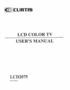 Manual Curtis LCD2075 LCD Television