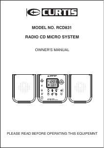 Manual Curtis RCD831 Stereo-set