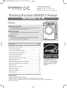 Manual Daewoo DWD-WD33WS Washing Machine