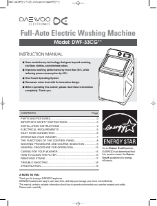 Handleiding Daewoo DWF-33CGWD Wasmachine