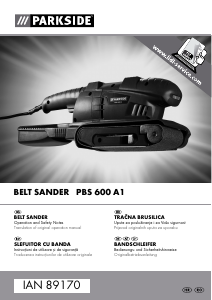 Manual Parkside PBS 600 A1 Şlefuitor cu bandă