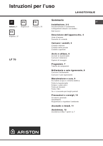 Mode d’emploi Ariston LF 70 Lave-vaisselle