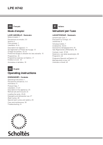 Manuale Scholtès LPE H742 Lavastoviglie