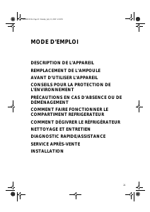 Mode d’emploi Whirlpool ARC 0060/S/AL Réfrigérateur