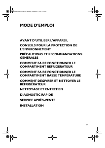 Mode d’emploi Whirlpool ARC 1090/WH Réfrigérateur