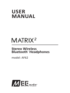 Manual MEE AF62 Matrix2 Headphone