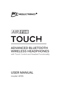 Manual MEE AF65 Touch Headphone