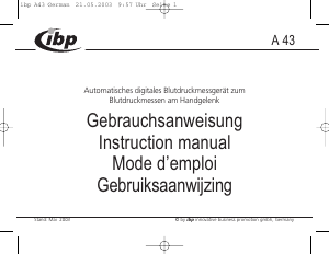 Bedienungsanleitung ibp A 43 Blutdruckmessgerät