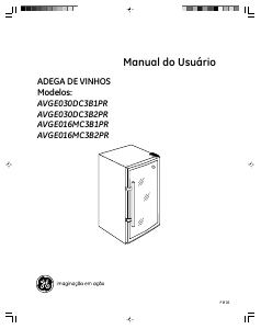 Manual GE AVGE016MC3B1PR Cave de vinho