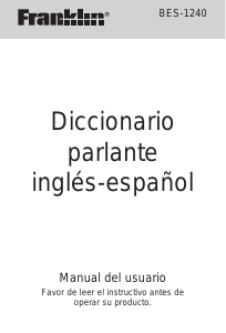 Manual de uso Franklin BES-1240 Diccionario electrónico