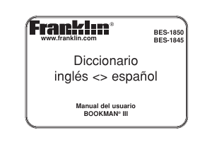 Manual de uso Franklin BES-1845 Bookman III Diccionario electrónico