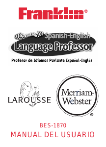 Manual de uso Franklin BES-1870 Diccionario electrónico