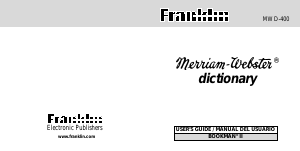 Manual de uso Franklin MWD-400 Bookman II Diccionario electrónico