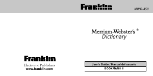 Manual de uso Franklin MWD-450 Bookman II Diccionario electrónico