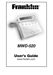 Manual Franklin MWD-520 Electronic Dictionary