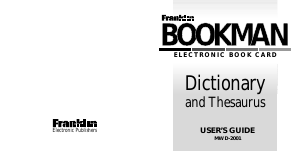 Handleiding Franklin MWD-2001 Bookman Elektronisch woordenboek