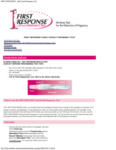 Handleiding First Response Early Result Zwangerschapstest