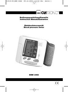 Manual Clatronic BDM 2466 Blood Pressure Monitor