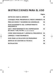 Manual de uso Whirlpool WM1649 W AQUA Refrigerador