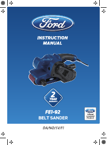 Brugsanvisning Ford FE1-92 Båndsliber