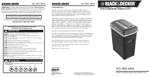 Manual Black and Decker BD-680 Paper Shredder