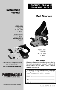 Manual Porter-Cable 363 Belt Sander