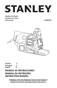 Manual de uso Stanley STGS7221 Lijadora de banda