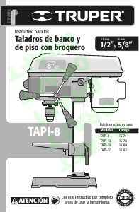 Manual de uso Truper TAPI-8 Taladro de columna