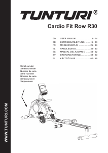 Handleiding Tunturi Cardio Fit Row R30 Roeimachine