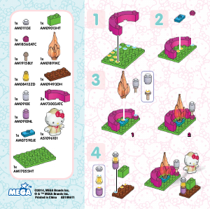 Handleiding Mega Bloks set 10961 Hello Kitty Kampvuur