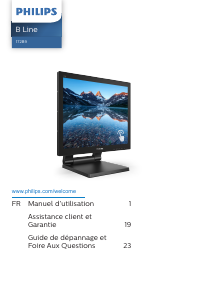 Mode d’emploi Philips 172B9T Moniteur LED