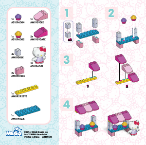 Handleiding Mega Bloks set 10963 Hello Kitty Cupcakes