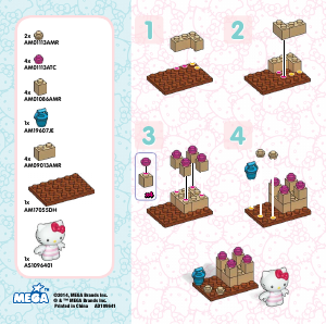 Handleiding Mega Bloks set 10964 Hello Kitty Zandkasteel