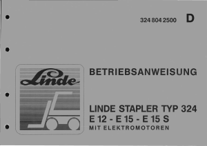 Bedienungsanleitung Linde E15 S Gabelstapler