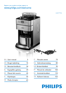 Manual Philips HD7753 Máquina de café