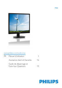 Mode d’emploi Philips 19S4QAB Moniteur LED