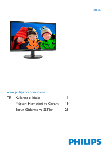 Kullanım kılavuzu Philips 216V6LSB2 LED ekran