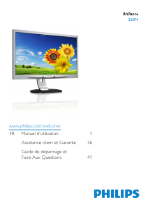 Mode d’emploi Philips 220P4LPYEB Moniteur LED