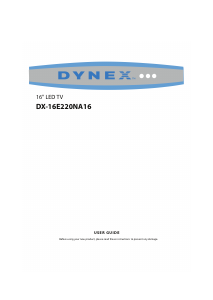 Manual Dynex DX-16E220NA16 LED Television