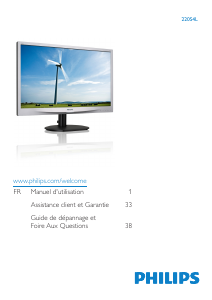 Mode d’emploi Philips 220S4LCS Moniteur LED