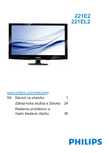 Návod Philips 221EL2SB LED monitor